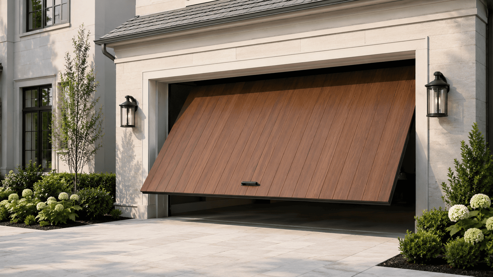 Garage door repair in progress — Brunswick